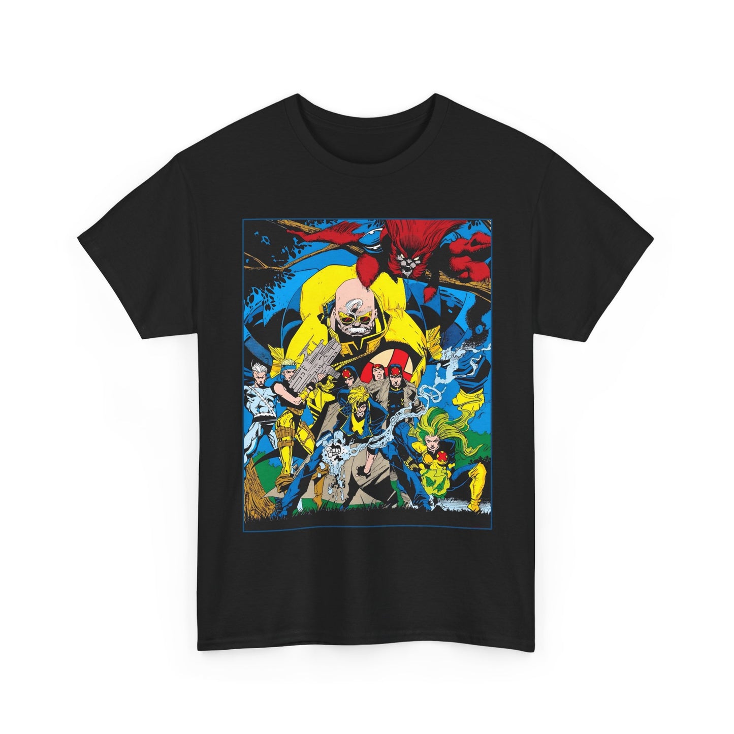 X-Factor T-Shirt - Joe Quesada Art - Havok, Polaris, Strong Guy, Jamie Madrox, Quicksilver - Mutant Team - Marvel Comics