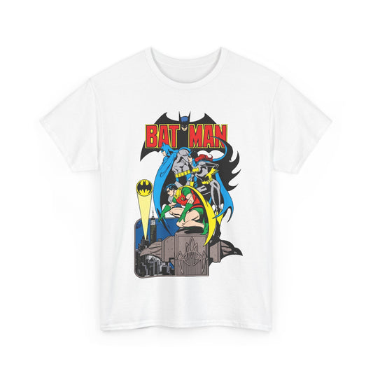 Batman, Robin & Batgirl T-Shirt - José Luis García-López Art - DC Comics Style Guide - 1970s Retro Art - Gotham City - Bat Signal