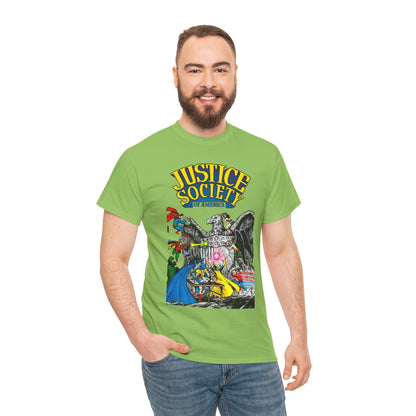 Justice Society T-Shirt - George Perez Art - Dr Fate, Atom, Spectre, Wonder Woman, Flash, Batman, Superman, Hawkman - JSA - DC Comics