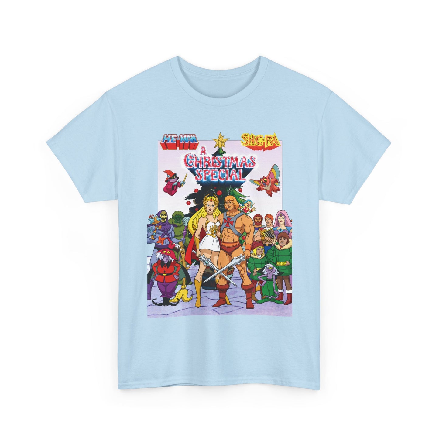 He-Man & She-Ra Christmas Special T-Shirt - MOTU & POP - Upcoming Masters of the Universe 2026 Movie - Filamation Art