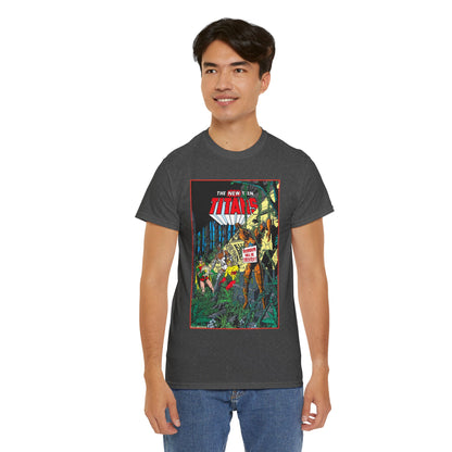 New Teen Titans T-Shirt - George Perez Art - Robin, Cyborg, Kid Flash, Robotman - DC Comics