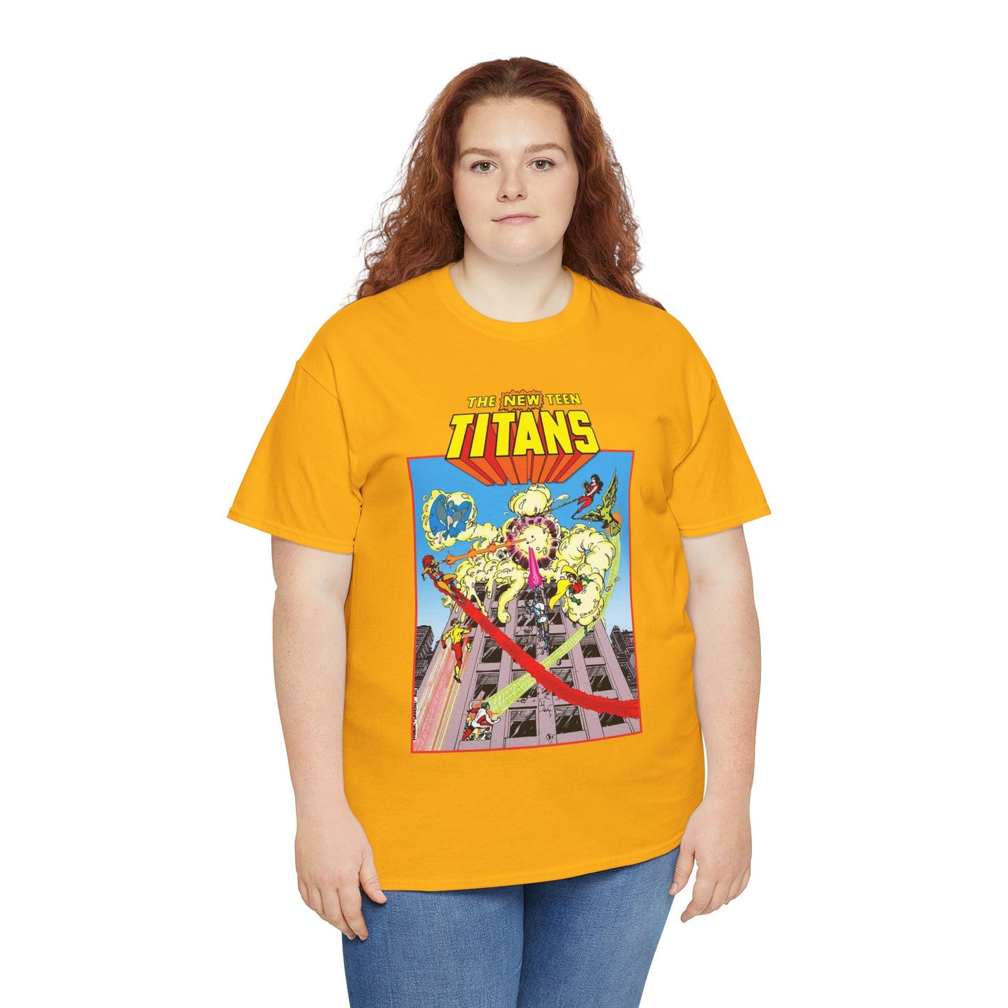 New Teen Titans T-Shirt - George Perez Art - DCCP #26 Preview Cover - Raven, Cyborg, Starfire, Changeling - DC Comics