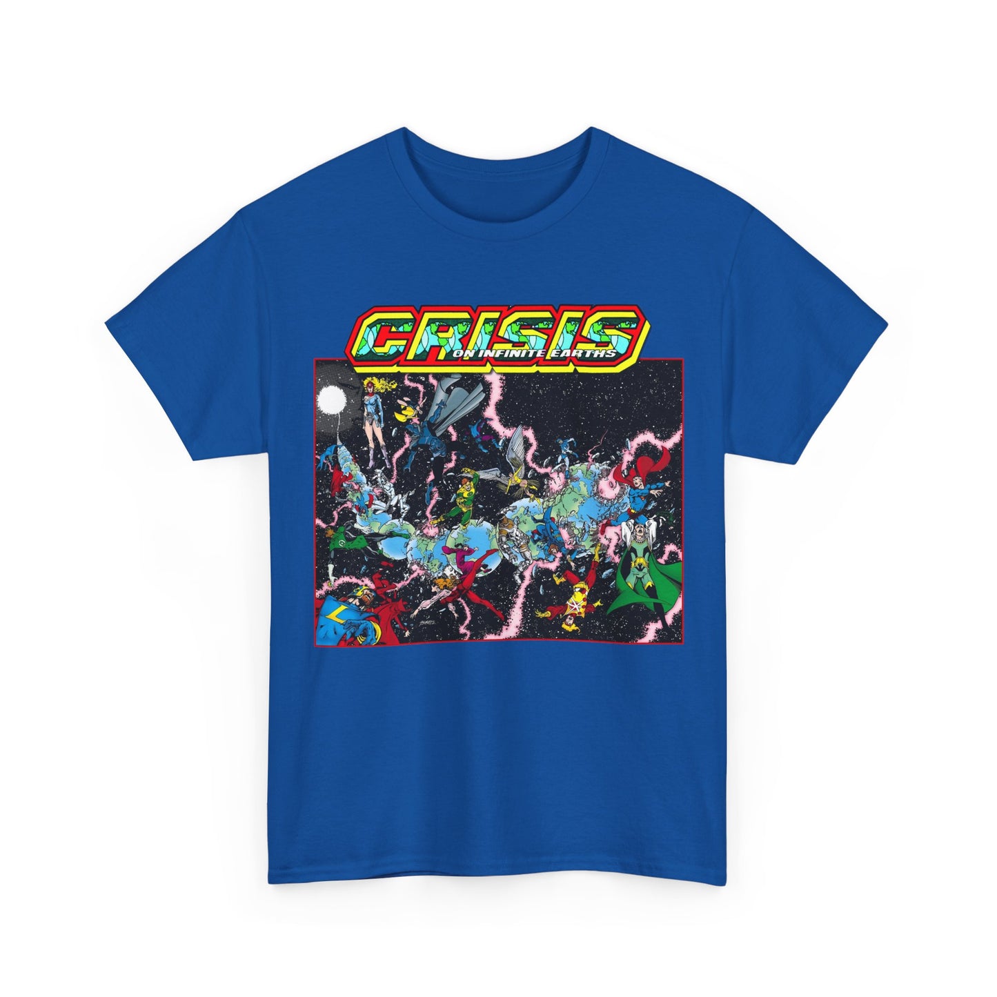 Crisis on Infinite Earths T-Shirt - George Perez Art - #1 Cover, First Issue - Harbinger, Pariah, Obsidian, Firestorm - DC Comics