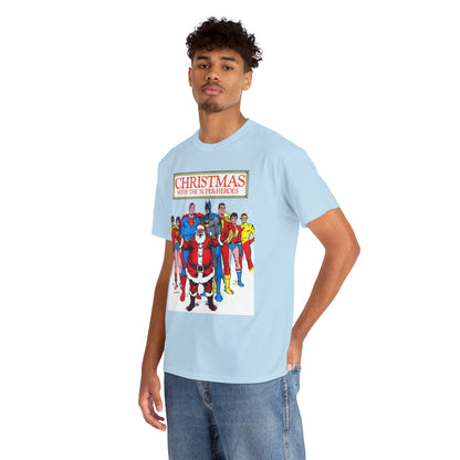 Christmas with the Superheroes T-Shirt - Nick Cardy Art - Superman Batman Captain Marvel Teen Titans Retro Festive Holiday Tee - DC Comics