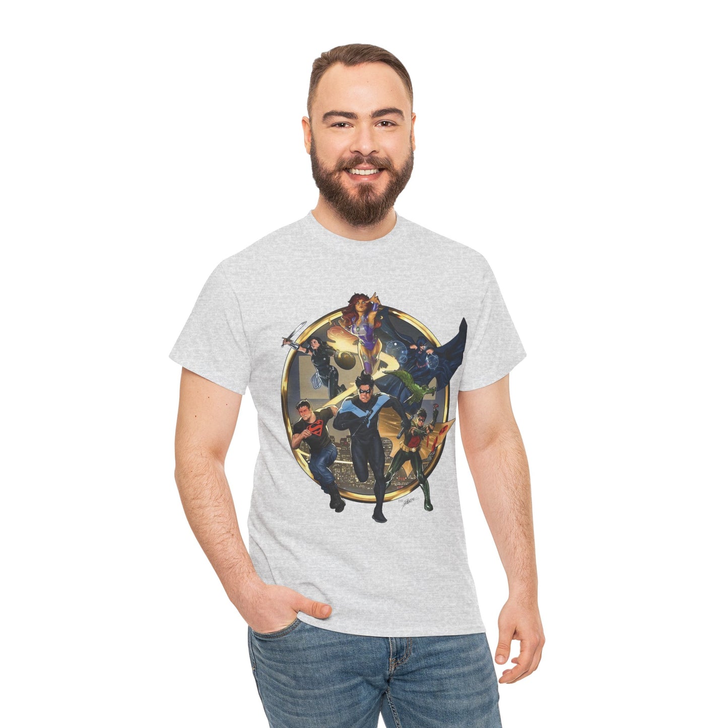 Titans T-Shirt - Taurin Clarke Art - Nightwing, Raven, Starfire, Wonder Girl, Superboy, Robin - DC Comics