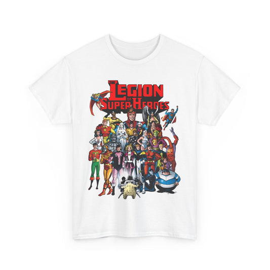 Legion of Super-Heroes T-Shirt - #300 Cover Art - Cosmic Boy, Saturn Girl, Superboy, Wildfire, Mon-El, Dream Girl, Brainiac 5, Supergirl - DC Comics