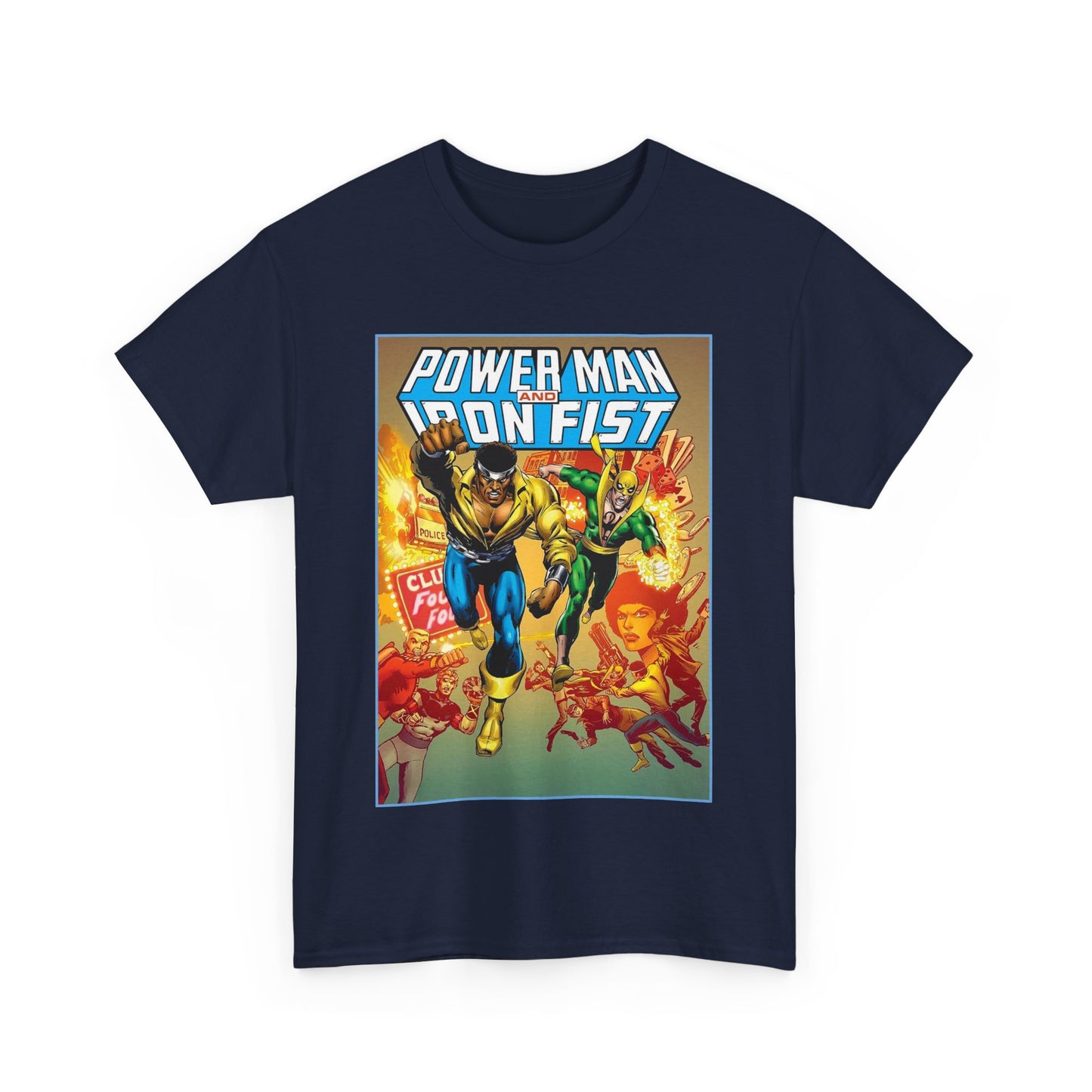 Power Man & Iron Fist T-Shirt - Luke Cage & Danny Rand - Popular Marvel Comics 1970s Series - Heroes for Hire - Great Retro Art