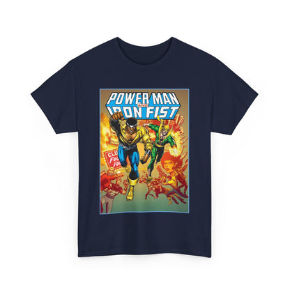 Power Man & Iron Fist T-Shirt - Luke Cage & Danny Rand - Popular Marvel Comics 1970s Series - Heroes for Hire - Great Retro Art