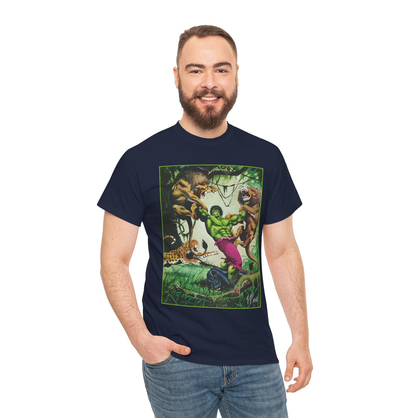 Incredible Hulk T-Shirt - Joe Jusko Art - Hulk Fighting Lions and Tigers (But No Bears, Oh My!) - Marvel Comics