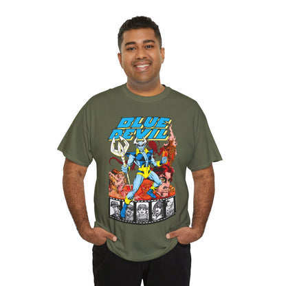 Blue Devil T-Shirt -  Dan Mishkin, Gary Cohn, & Paris Cullins - Dan Cassidy, Hollywood Stuntman - 1980s DC Comics Series