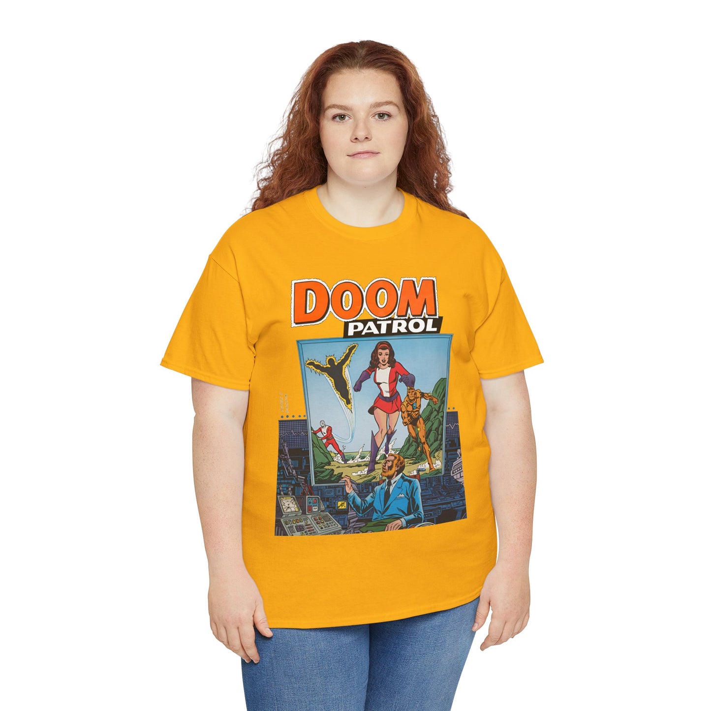 Doom Patrol T-Shirt - George Perez Art - Elasti-Girl, Robotman, Negative Man, The Chief - DC Comics Digest Cover Art