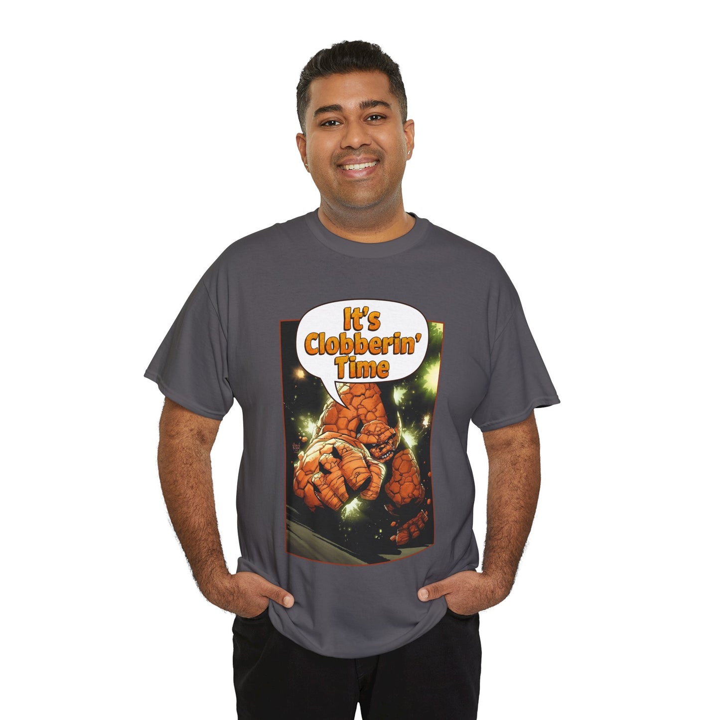 The Thing Shirt - Adam Kubert Art - It's Clobberin' Time - Fantastic Four Member - Marvel Comics