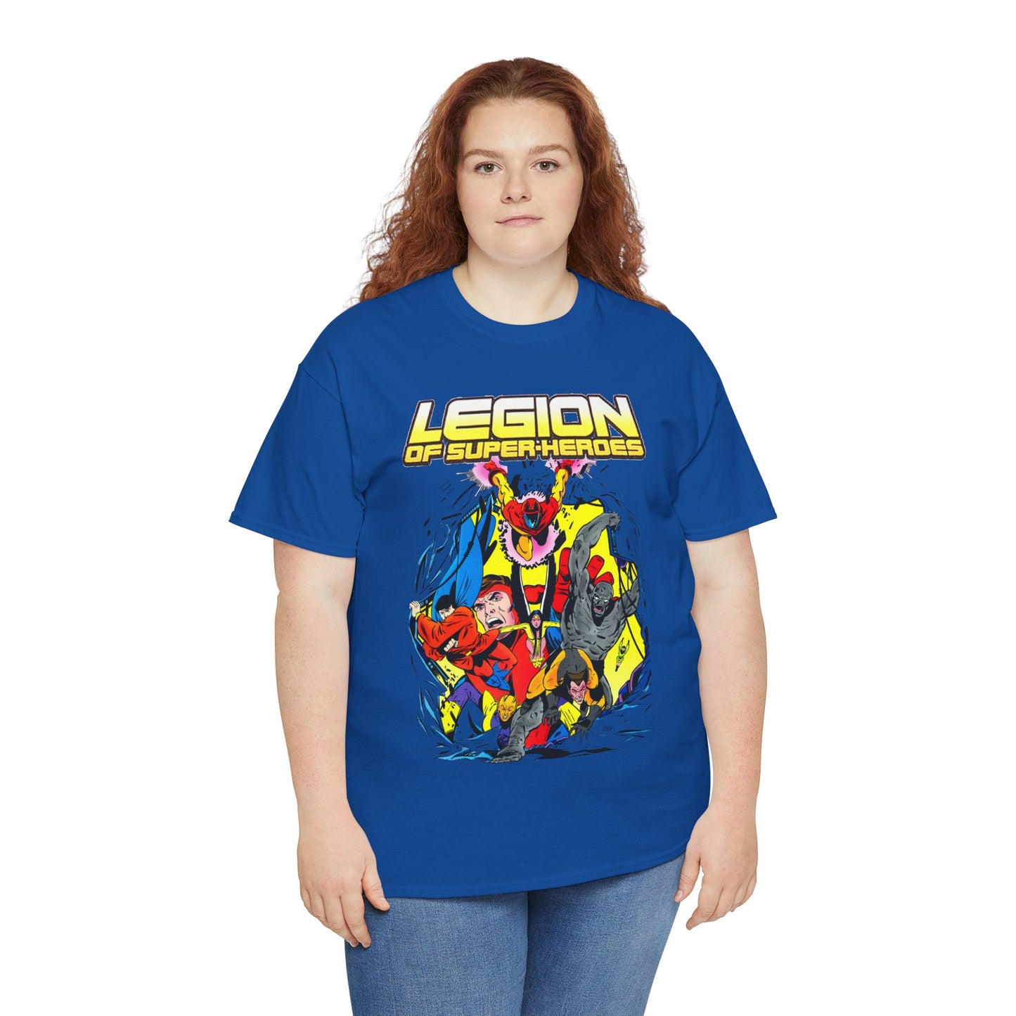 Legion of Super-Heroes T-Shirt - Mon-El, Colossal Kid, Wildfire, Dawnstar, Blok, Timber Wolf - LOSH - DC Comics