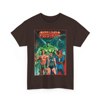 Defenders T-Shirt - Dr Strange, Valkyrie, Hulk, Namor, Silver Surfer - Marvel Comics - Popular 1970s Series