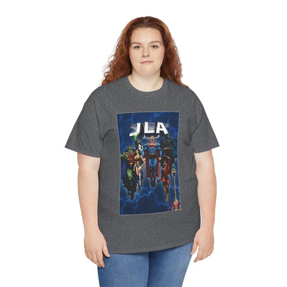 JLA T-Shirt - Doug Mahnke Art - Superman, Batman, Wonder Woman, Aquaman, Green Lantern, Flash, Martian Manhunter - DC Comics
