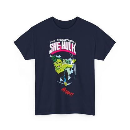 Sensational She-Hulk T-Shirt - John Byrne Art - Marvel Comics - Jennifer Walters - Ripping Through the Shirt - Fourth Wall