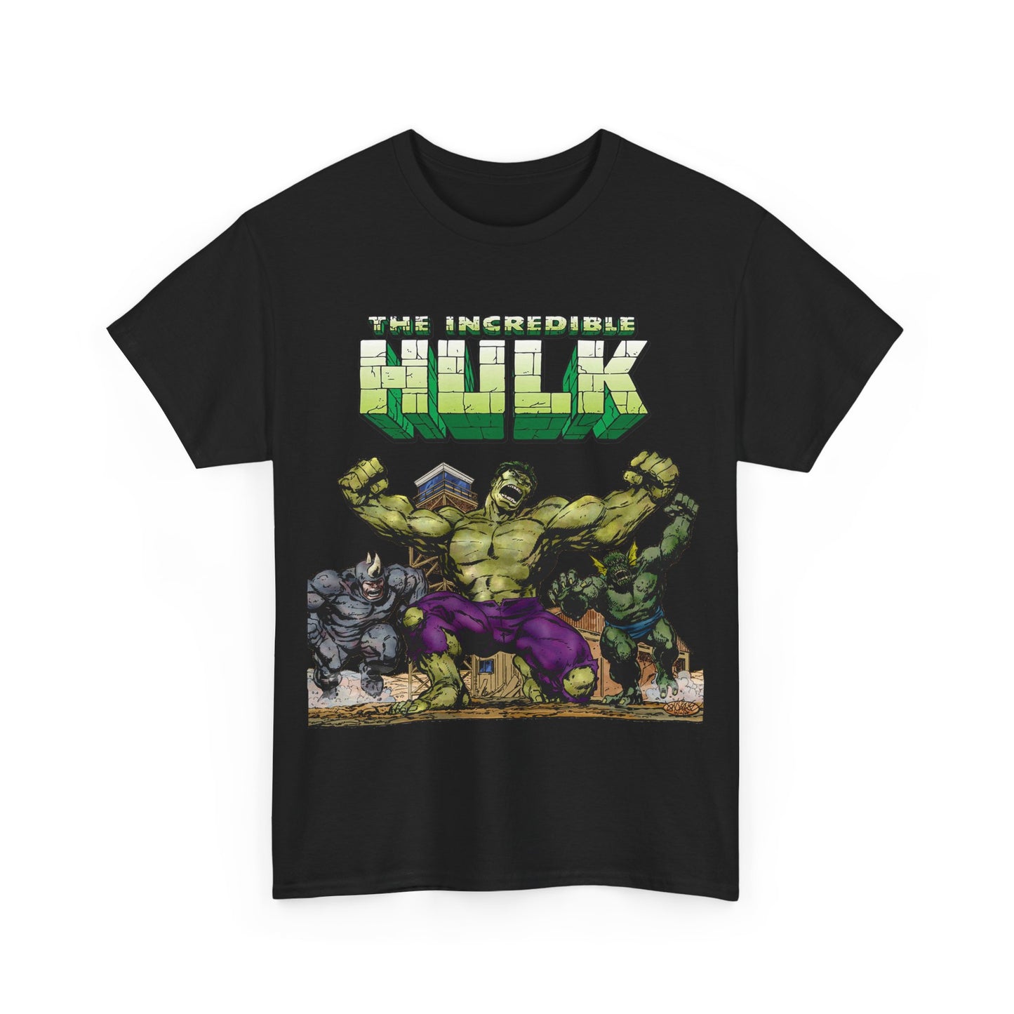 Incredible Hulk T-Shirt - Classic John Byrne Art - Rhino, Abomination - Marvel Comics - Bruce Banner