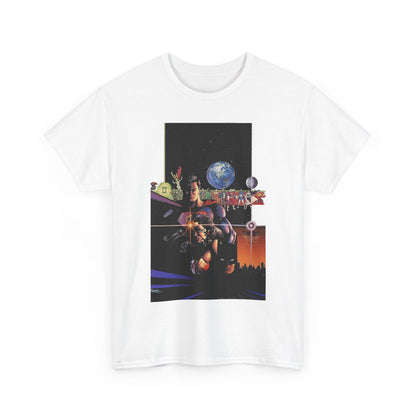Crisis on Infinite Earths T-Shirt - George Perez Art - Superman, Batman, Wonder Woman, Captain Marvel, Blue Beetle, Kid Flash - Retro 1980s - DC Comics
