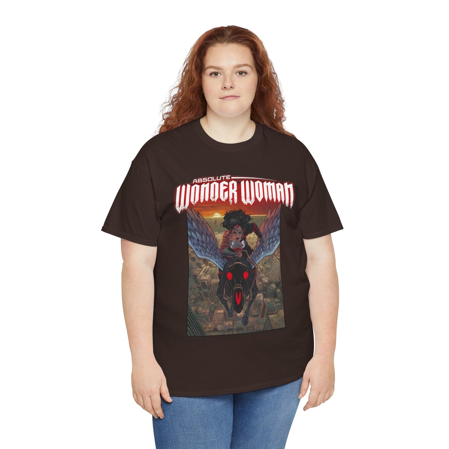 Absolute Wonder Woman T-Shirt - Hayden Sherman Art - DC Comics All-In - Raised in Hell by Circe - Riding Pegasus