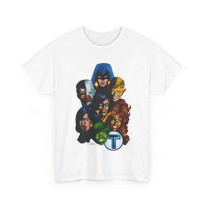 New Teen Titans T-Shirt - George Perez Art - Robin, Wonder Girl, Cyborg, Raven, Starfire, Kid Flash - DC Comics