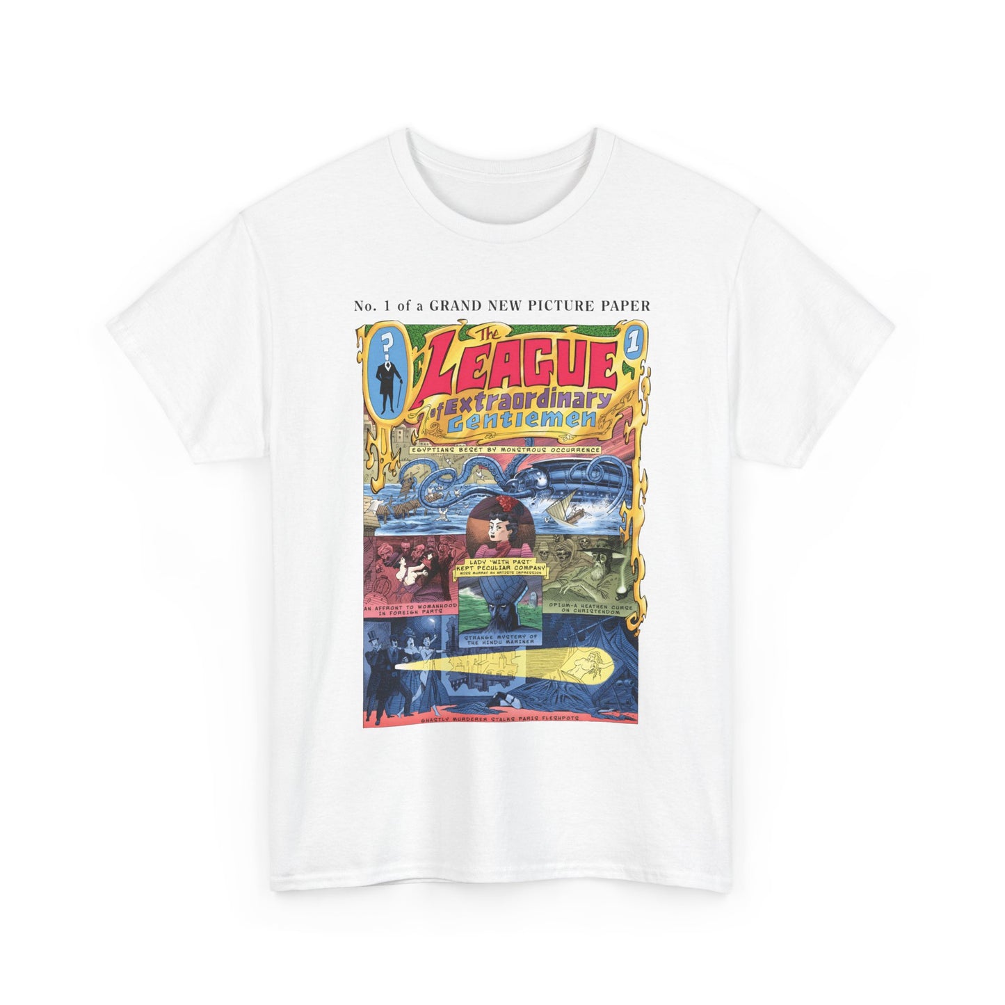 League of Extraordinary Gentlemen T-Shirt - Kevin O'Neill Art - Mina Murray, Captain Nemo, Allan Quatermain, Dr. Jekyll, & The Invisible Man - Alan Moore Story - DC Comics