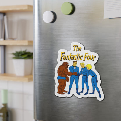 Fantastic Four Die-Cut Magnet - Hanna-Barbera Cartoon - Reed Richards, Invisible Girl, Human Torch, The Thing - Marvel Comics - 3", 4", 5", 6"