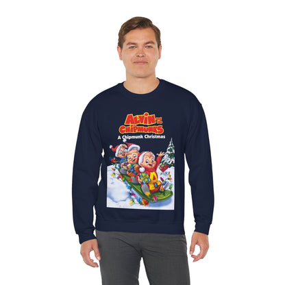 Alvin & the Chipmunks Christmas Special Heavy Blend Crewneck Sweatshirt - Alvin, Simon, Theodore Festive Holiday Cartoon
