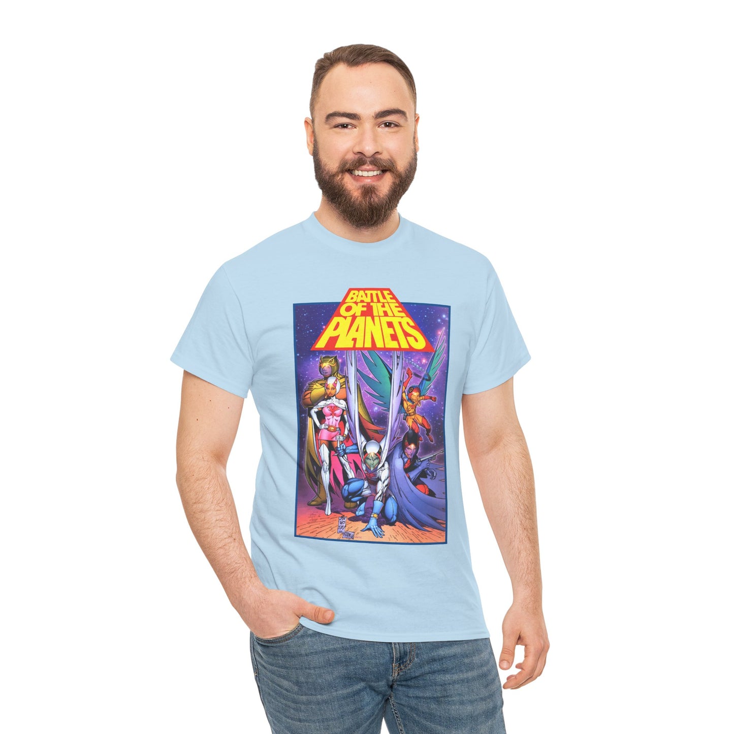 Battle of the Planets T-Shirt - Marc Silvestri Art - G-Force - Popular Gatchaman Cartoon - Mark, Jason, Princess, Keyop, and Tiny