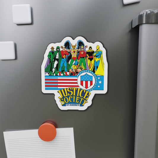 Justice Society of America Die-Cut Magnet - George Perez Art - Spectre, Sandman, Hawkman, Dr Fate, Green Lantern, Flash, Atom - DC Comics - 3", 4", 5", 6"