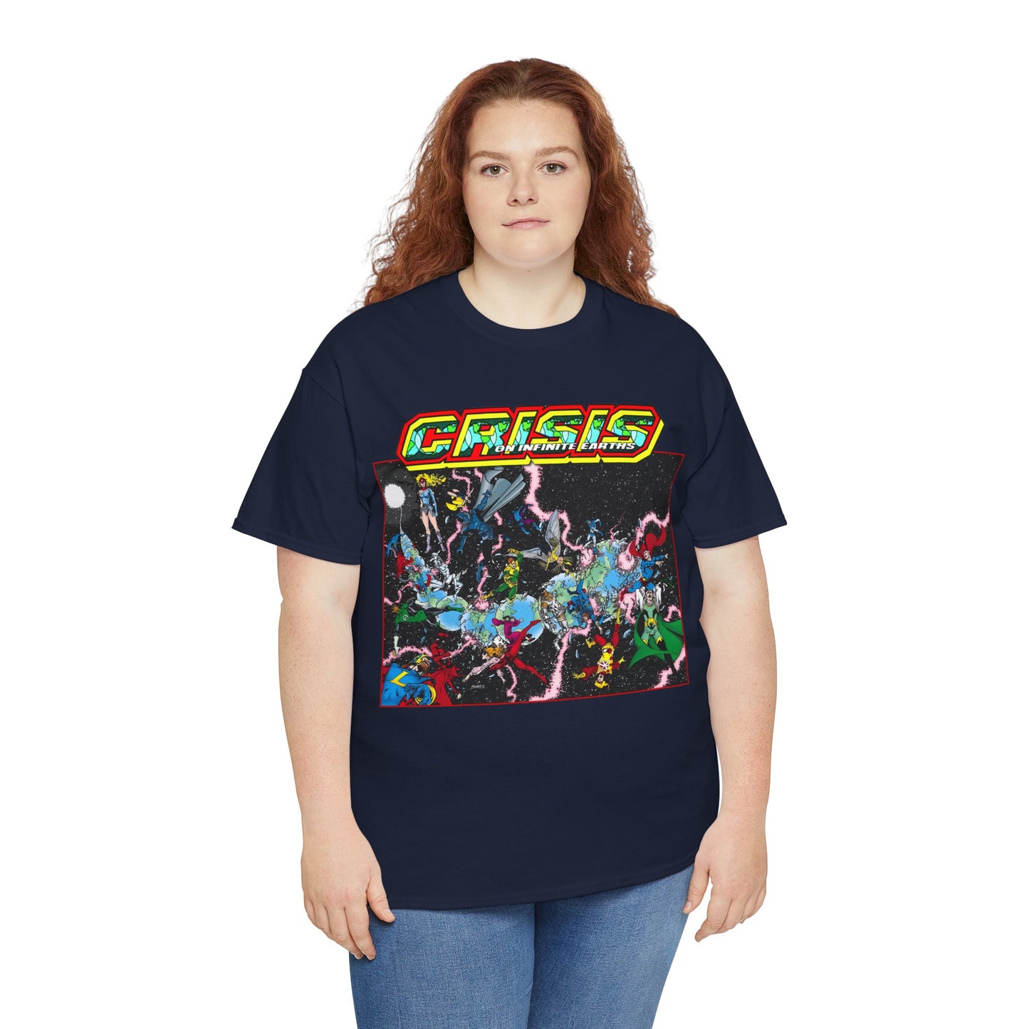 Crisis on Infinite Earths T-Shirt - George Perez Art - #1 Cover, First Issue - Harbinger, Pariah, Obsidian, Firestorm - DC Comics
