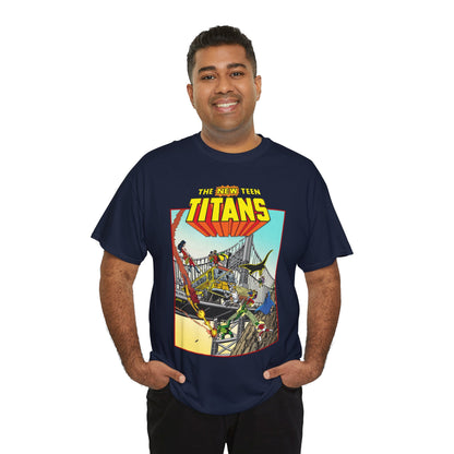 New Teen Titans T-Shirt - George Perez Promo Art - Wonder Girl, Cyborg, Raven, Starfire, Robin, Kid Flash, Changeling - DC Comics