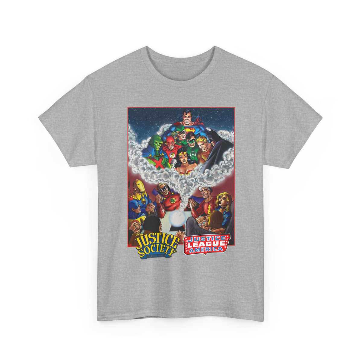 Justice Society & Justice League T-Shirt - George Perez Art - Golden & Silver Age - DC Comics