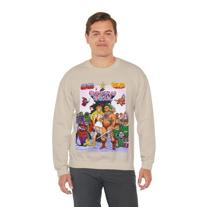 He-Man & She-Ra Christmas Special Heavy Blend Crewneck Sweatshirt - Masters of the Universe, Princess of Power Filmation Festive Holiday Cartoon