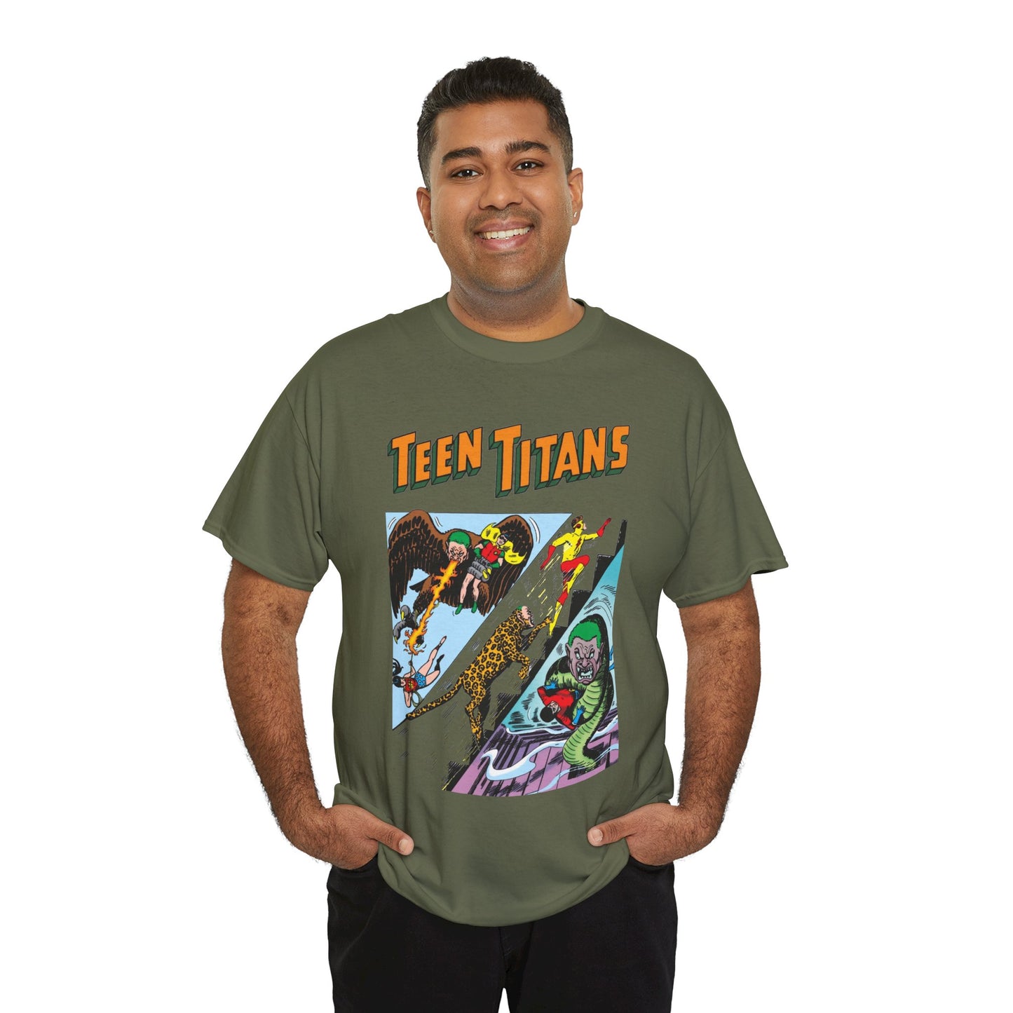 Teen Titans T-Shirt - Nick Cardy Art - #1 Cover Art - Robin, Wonder Girl, Kid Flash, Aqualad - DC Comics