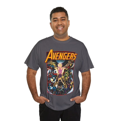 Avengers T-Shirt - George Perez Art - Korvac Saga - Guardians of the Galaxy - Thor, Captain America, Iron Man, Scarlet Witch, Vision, Wonder Man, Hawkeye - Marvel Comics