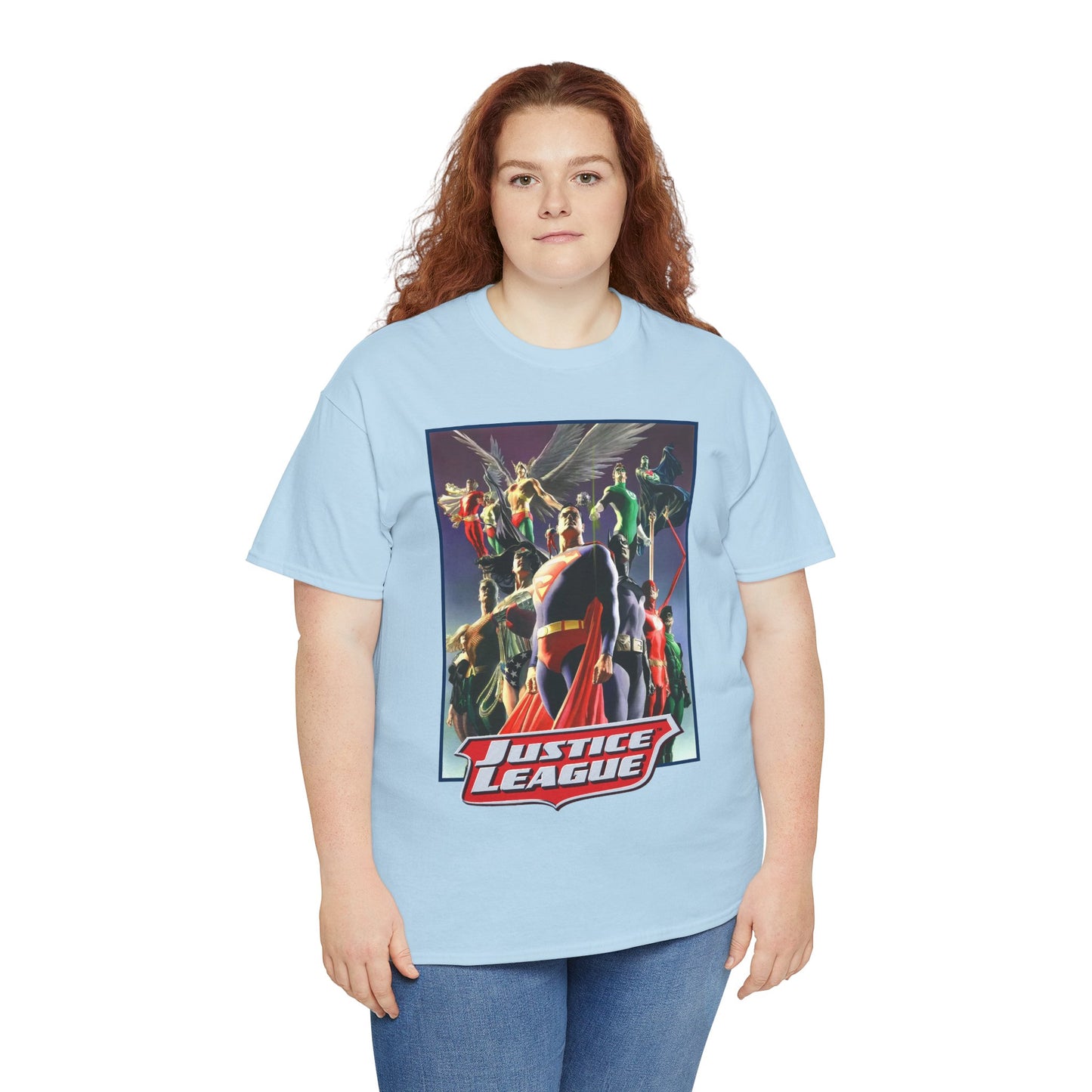 Justice League T-Shirt - Alex Ross Art - Superman, Wonder Woman, Black Canary, Hawkman, Flash, Aquaman, Atom - DC Comics