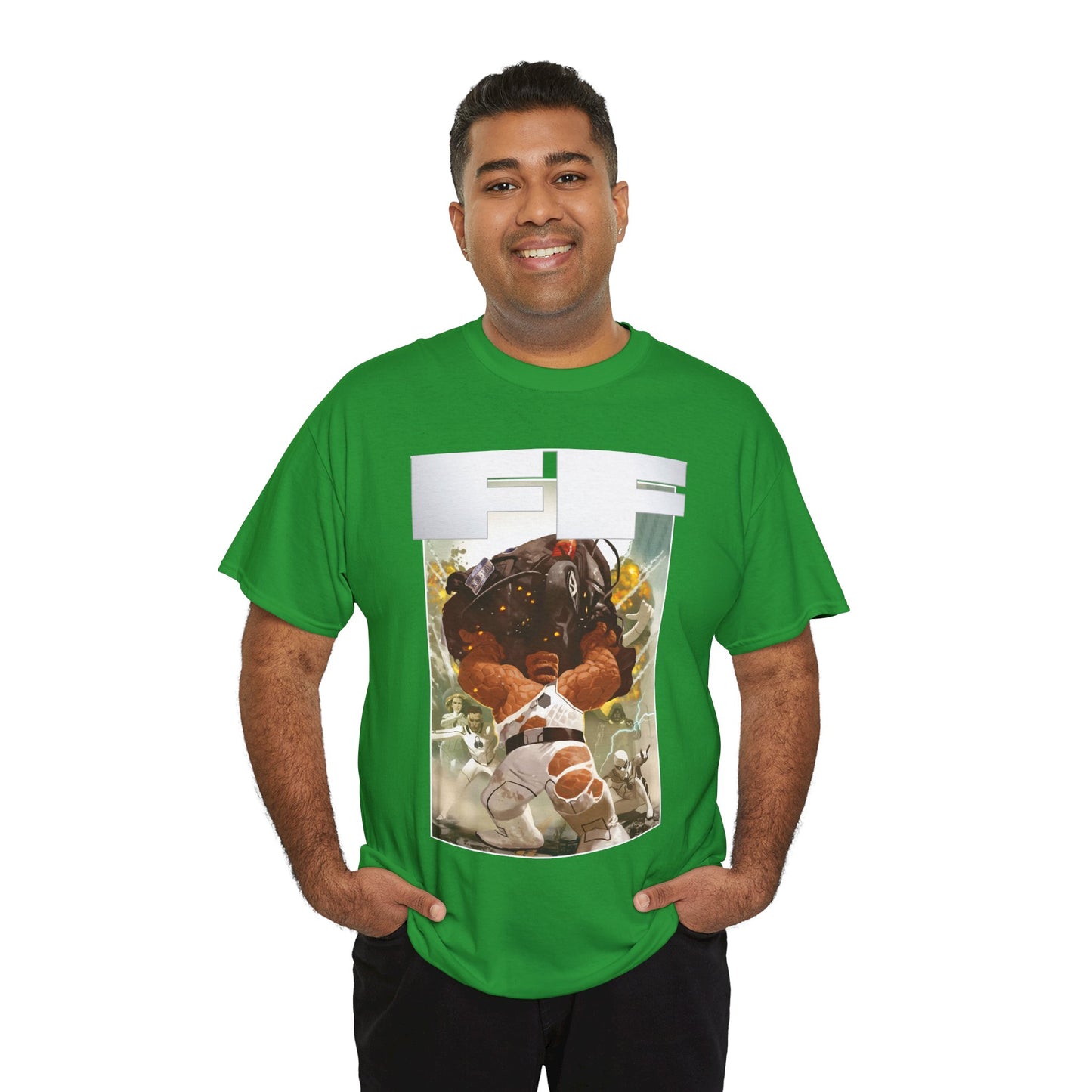 FF T-Shirt - Daniel Acuna Art - Fantastic Four - Mr. Fantastic, Invisible Woman, Thing, Spider-Man - Marvel Comics