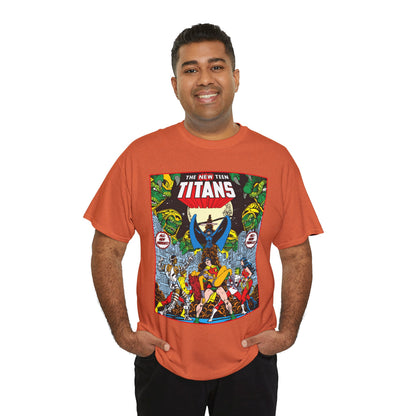 New Teen Titans T-Shirt - George Perez Art - #1 Splash Page - Robin, Starfire, Wonder Girl, Cyborg, Raven, Changeling, Kid Flash - DC Comics