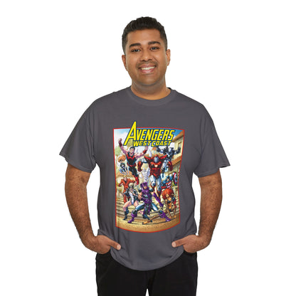 West Coast Avengers T-Shirt - Todd Nauck Art - Hawkeye, Iron Man, Wonder Man, Tigra, Vision - Marvel Comics