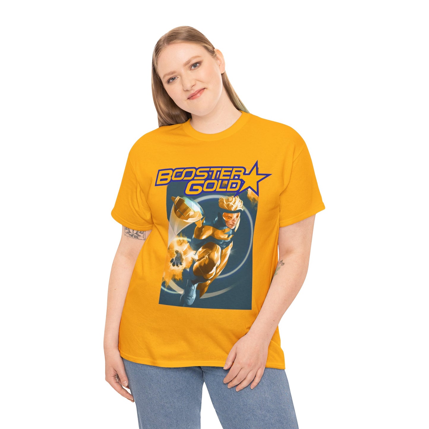 Booster Gold T-Shirt - Don Aguillo Art - Justice League: The Omega Act - DC Comics