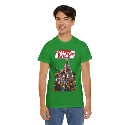 Mr. Majestic T-Shirt - Ed McGuiness Art - Flying Above His Attackers - DC/Wildstorm Comics