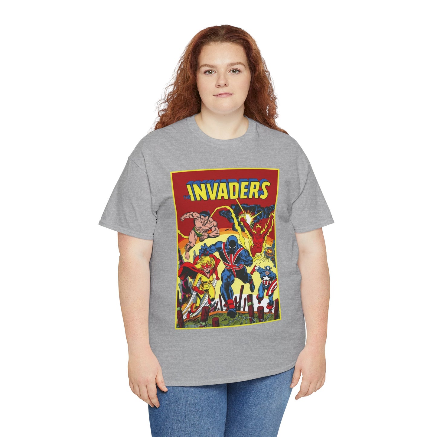 Invaders T-Shirt - Captain America, Human Torch, Namor, Spitfire - World War II Soldiers - Golden Age Heroes - Marvel Comics