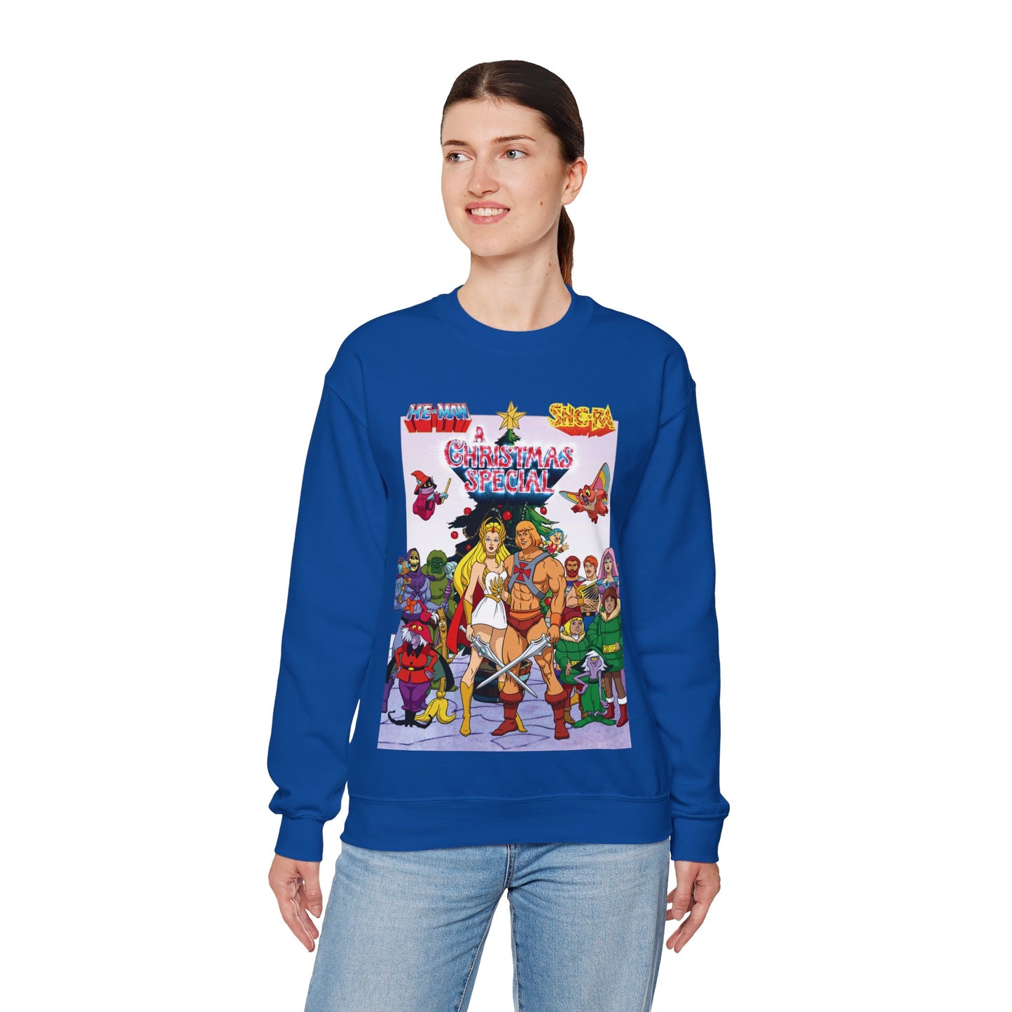 He-Man & She-Ra Christmas Crewneck Sweatshirt - Masters of the Universe, Princess of Power - Filmation Holiday Special
