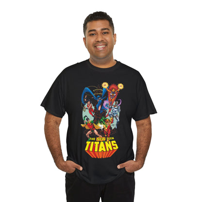 New Teen Titans T-Shirt - George Perez Art - Raven, Cyborg, Robin, Starfire, Wonder Girl, Changeling - DC Comics