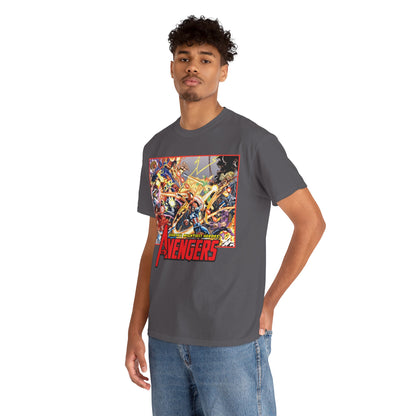 Avengers Vs Thunderbolts T-Shirt - George Perez Art - Captain America, Iron Man, Wonder Man, Scarlet Witch, Hawkeye, Citizen V, MACH-1, Techno, Atlas, Songbird - Marvel Comics
