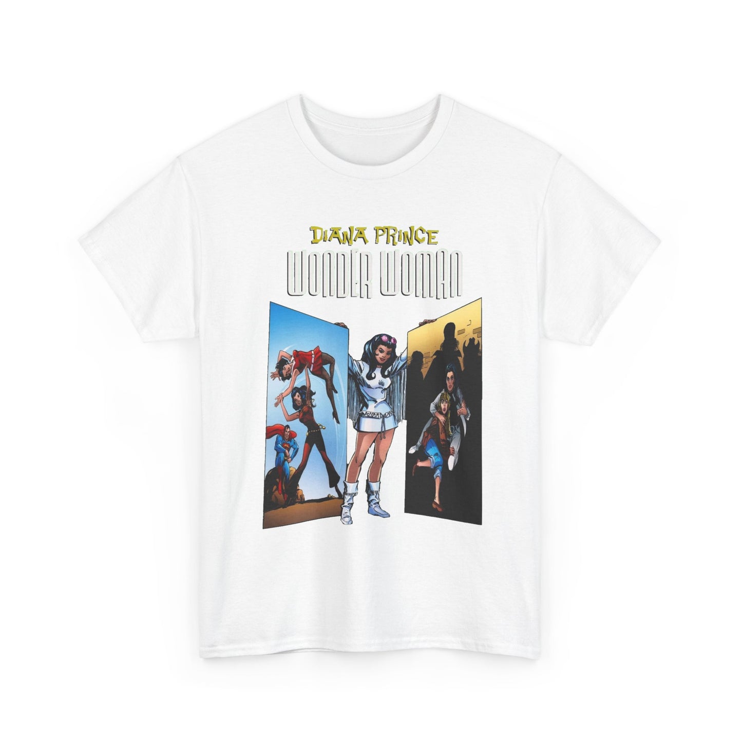 Diana Prince Wonder Woman  T-Shirt - 1970s White Suit Years - Bronze Age DC Comics