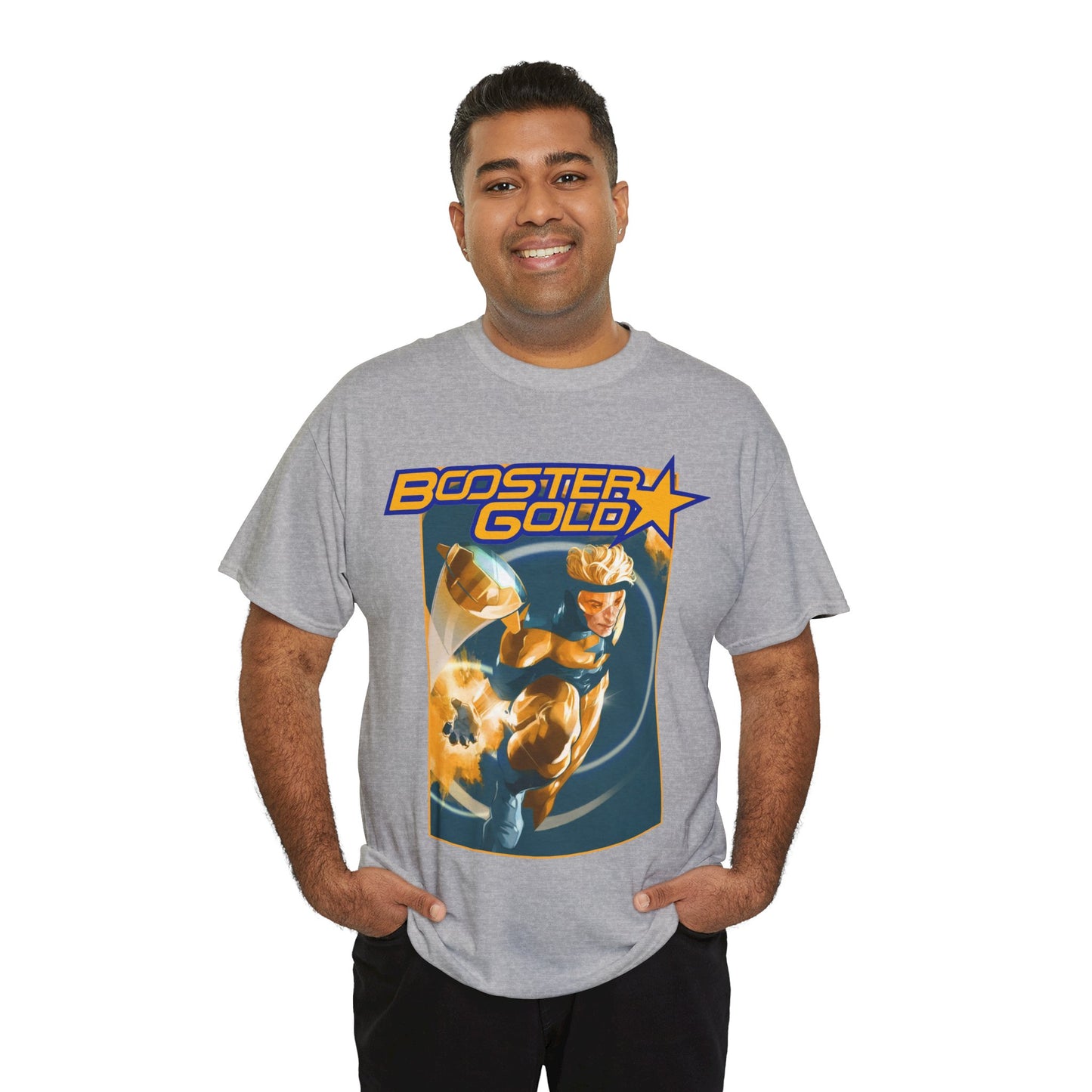 Booster Gold T-Shirt - Don Aguillo Art - Justice League: The Omega Act - DC Comics