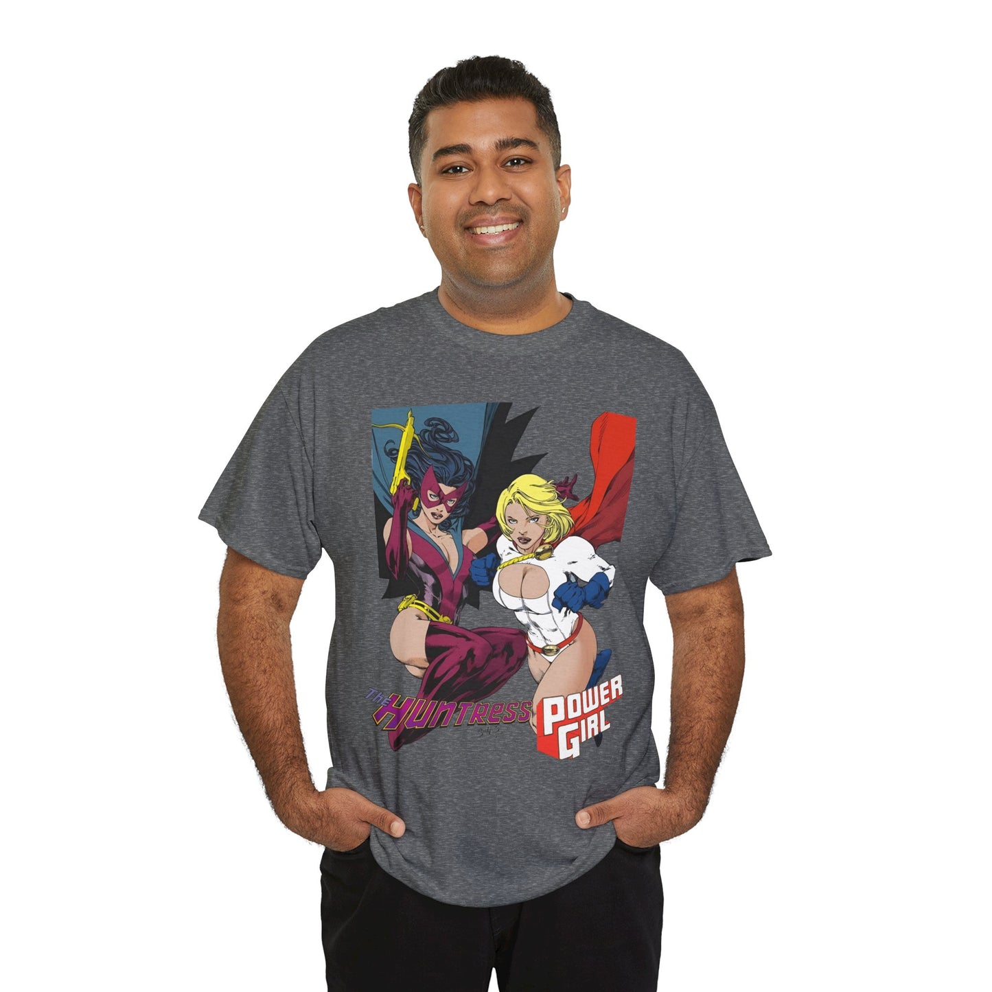 Huntress & Power Girl T-Shirt - Ed Benes Art - Justice Society, JSA, Earth 2 - DC Comics Bronze Age, Pre-Crisis Heroes