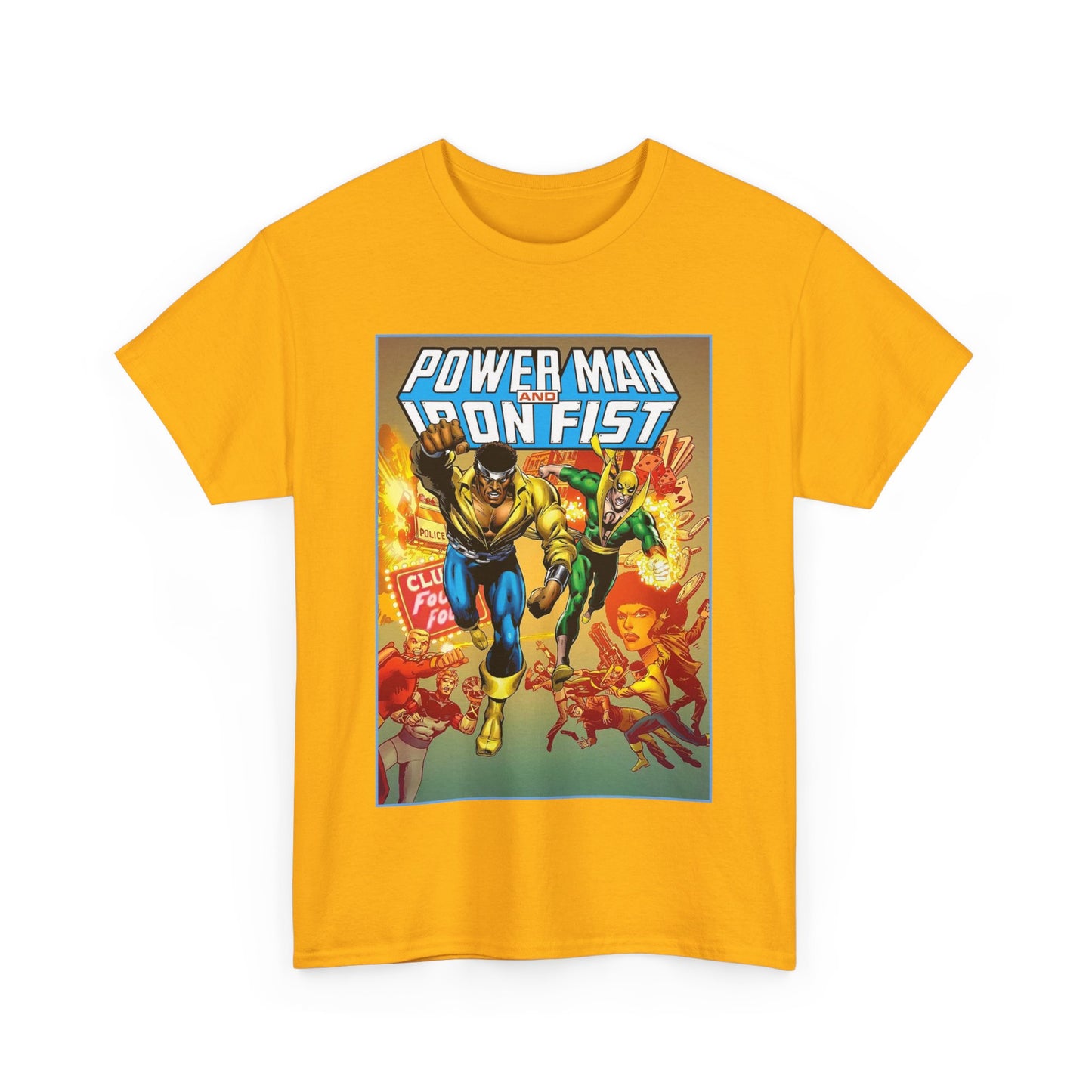 Power Man & Iron Fist T-Shirt - Luke Cage & Danny Rand - Popular Marvel Comics 1970s Series - Heroes for Hire - Great Retro Art