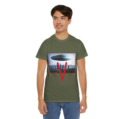 V T-Shirt - The Visitors Mothership - Popular NBC Sci-Fi TV Series from the 1980s